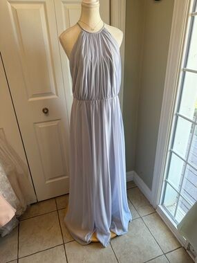 Dessy Collection Light Lavender (Silver Dove) Halter Maxi Dress